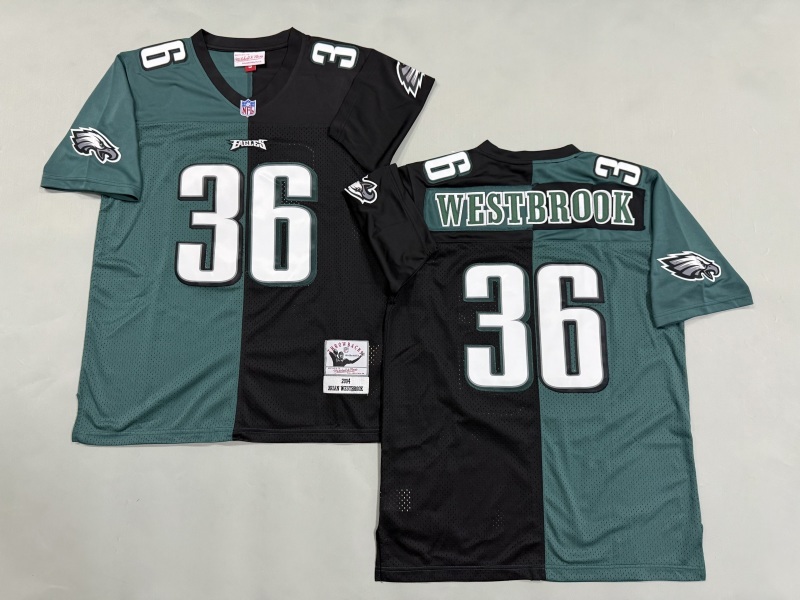 Men 2025 Philadelphia Eagles #36 Westbrook green black Throwback Limited NFL Jersey style 001
